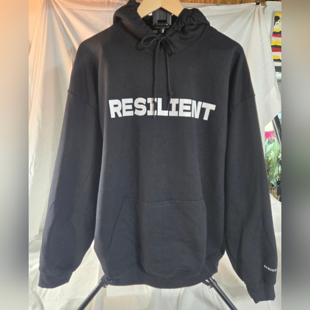 Black Resilient Sweatshirt with Bold Text